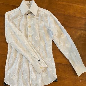 Angelo Galasso - white embroidered shirt